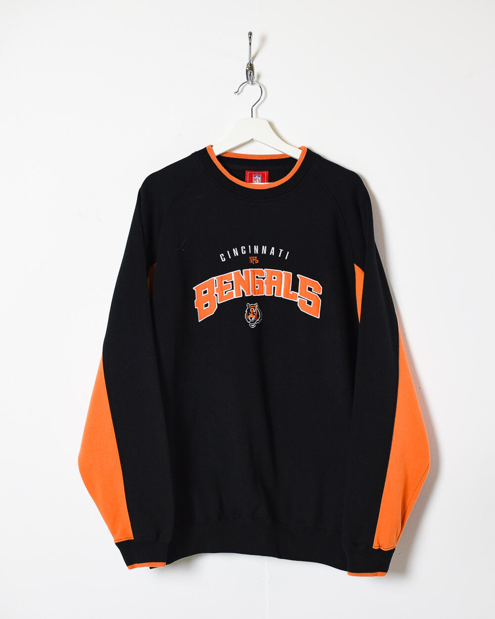 CustomCat Cincinnati Bengals Vintage NFL Crewneck Sweatshirt Black / L