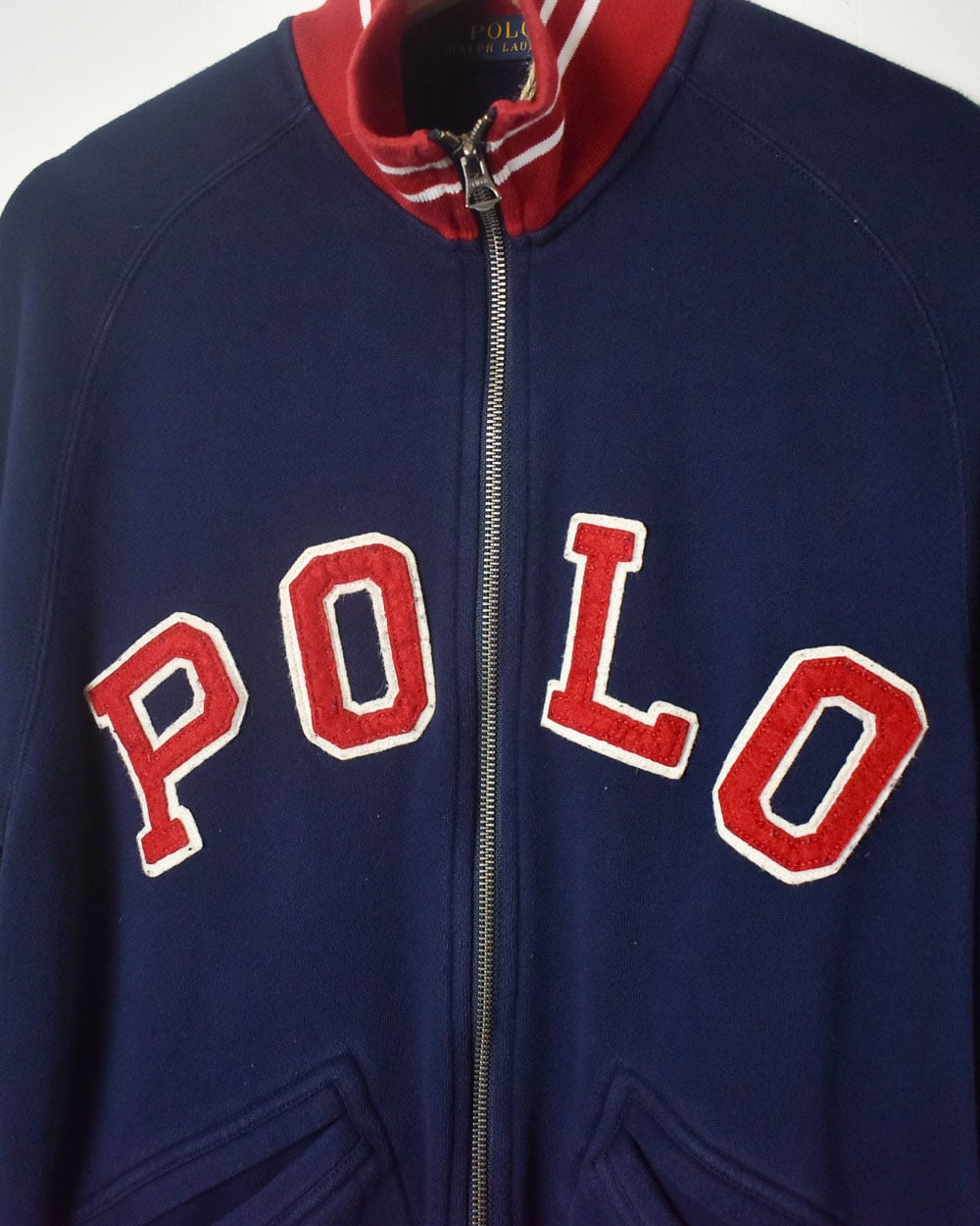 Navy Polo Ralph Lauren Zip-Through Sweatshirt - Small