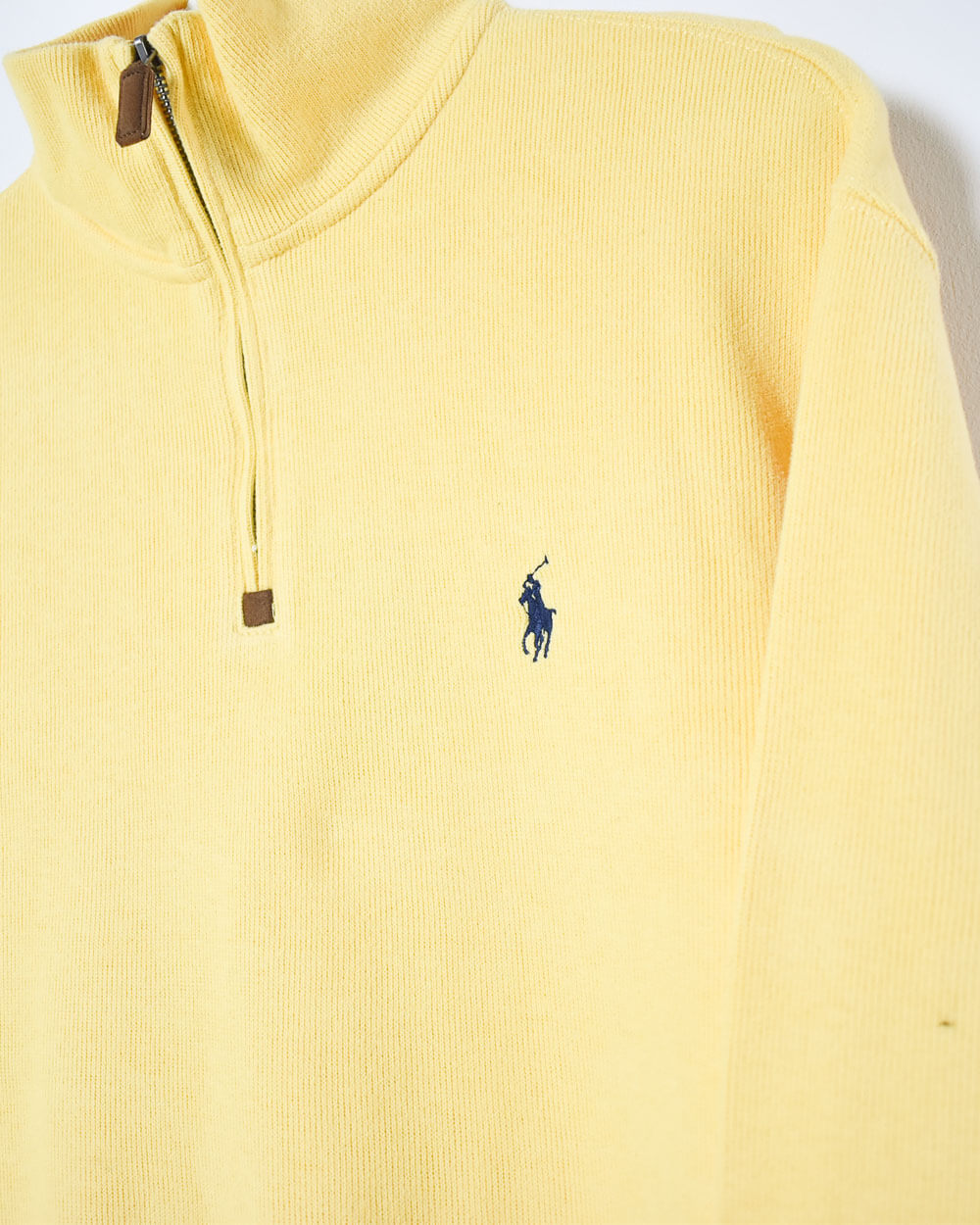 Yellow Ralph Lauren 1/4 Zip Sweatshirt - Medium