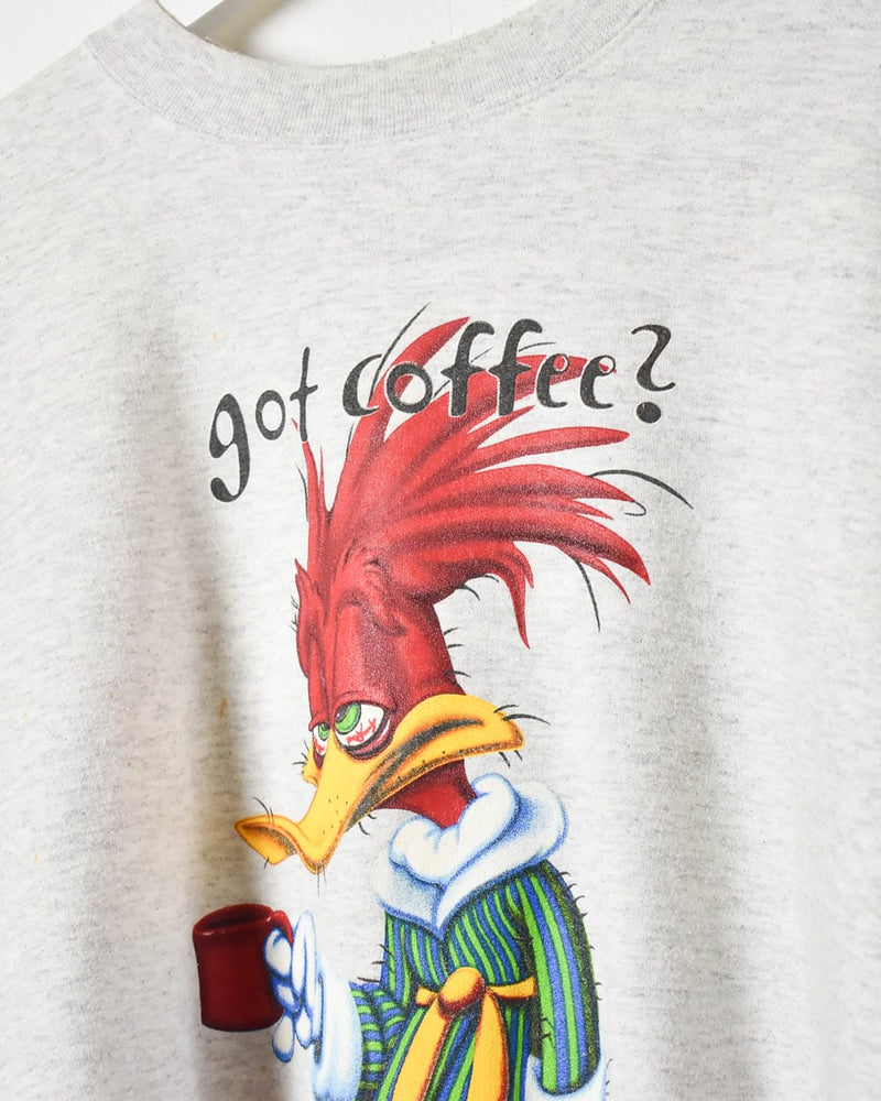 Stone Universal Pictures Woody Woodpecker Got Coffee? Sweatshirt - Large