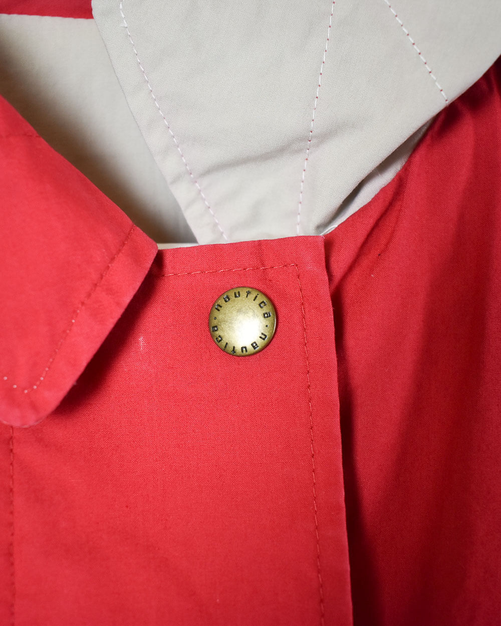Red Vintage Nautica Women's Windbreaker Jacket - Large