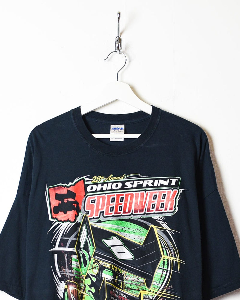 Black 28th Annual Ohio Sprint Speedweek Racing T-Shirt - XXX-Large