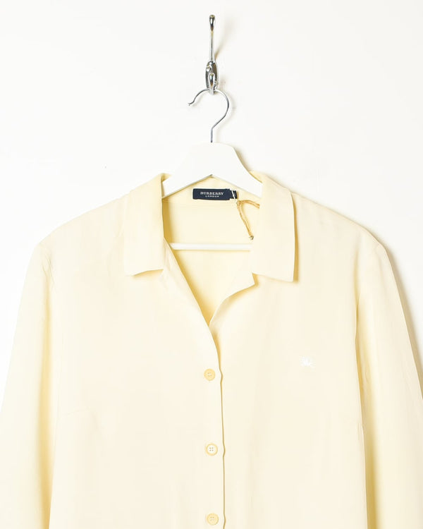 Yellow Burberry 3/4 Length Sleeve Shirt - X-Large Women's