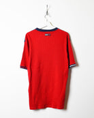 Red Tommy Hilfiger Jeans 1/4 Zip T-Shirt - X-Large