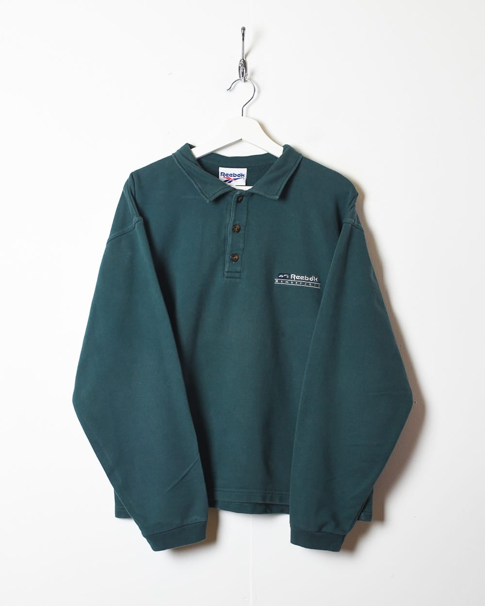 Green Reebok Membership Collared Sweatshirt - Small