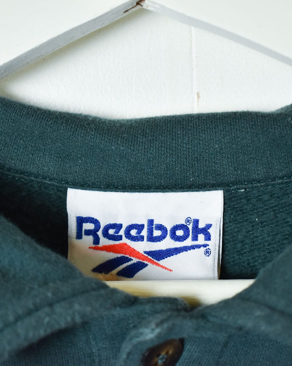 Green Reebok Membership Collared Sweatshirt - Small