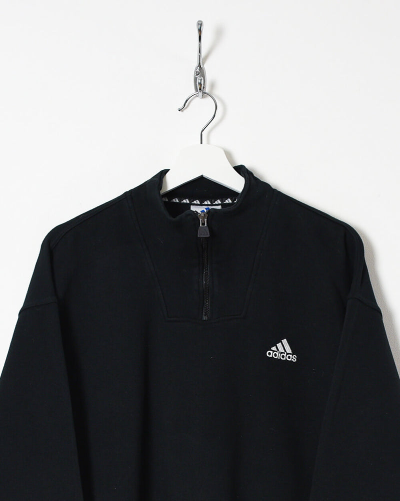 Black Adidas 1/4 Zip Sweatshirt - Medium