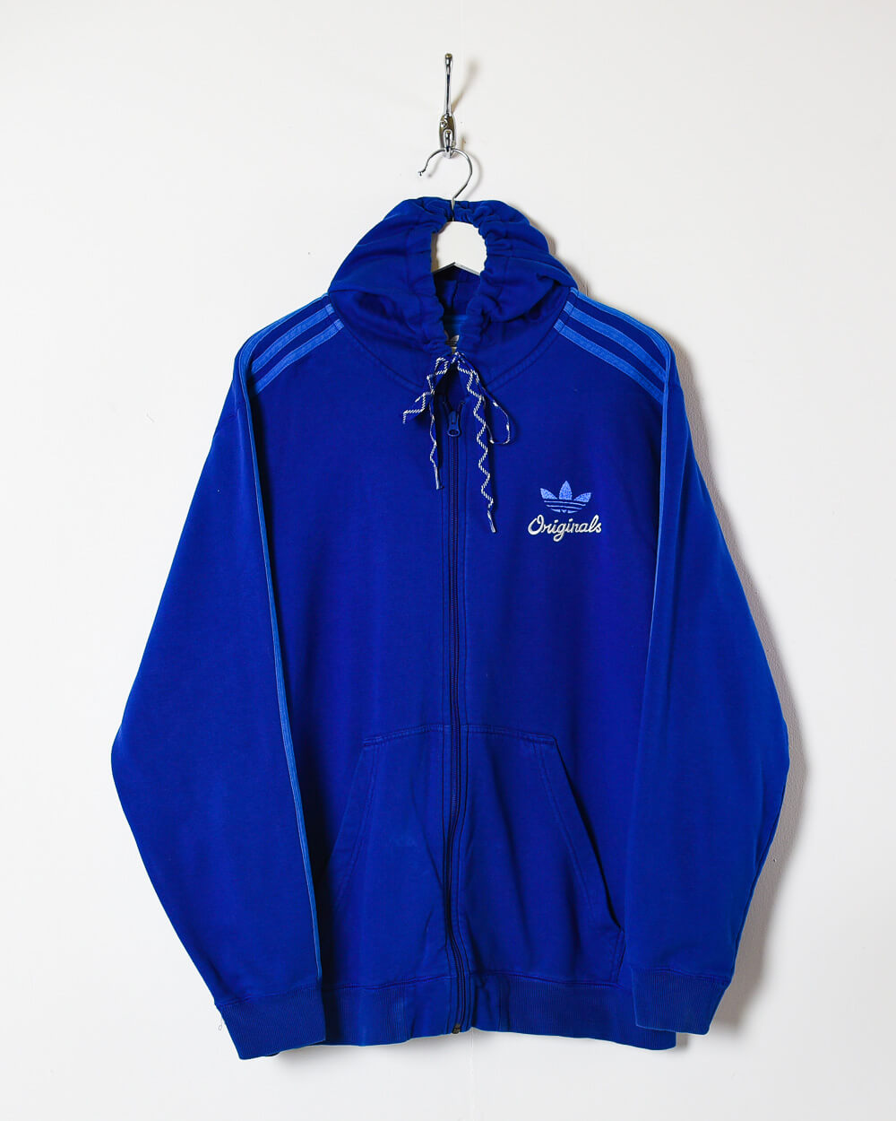 Blue Adidas Original Zip-Through Hoodie - Large