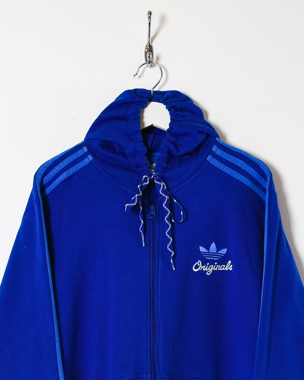 Blue Adidas Original Zip-Through Hoodie - Large