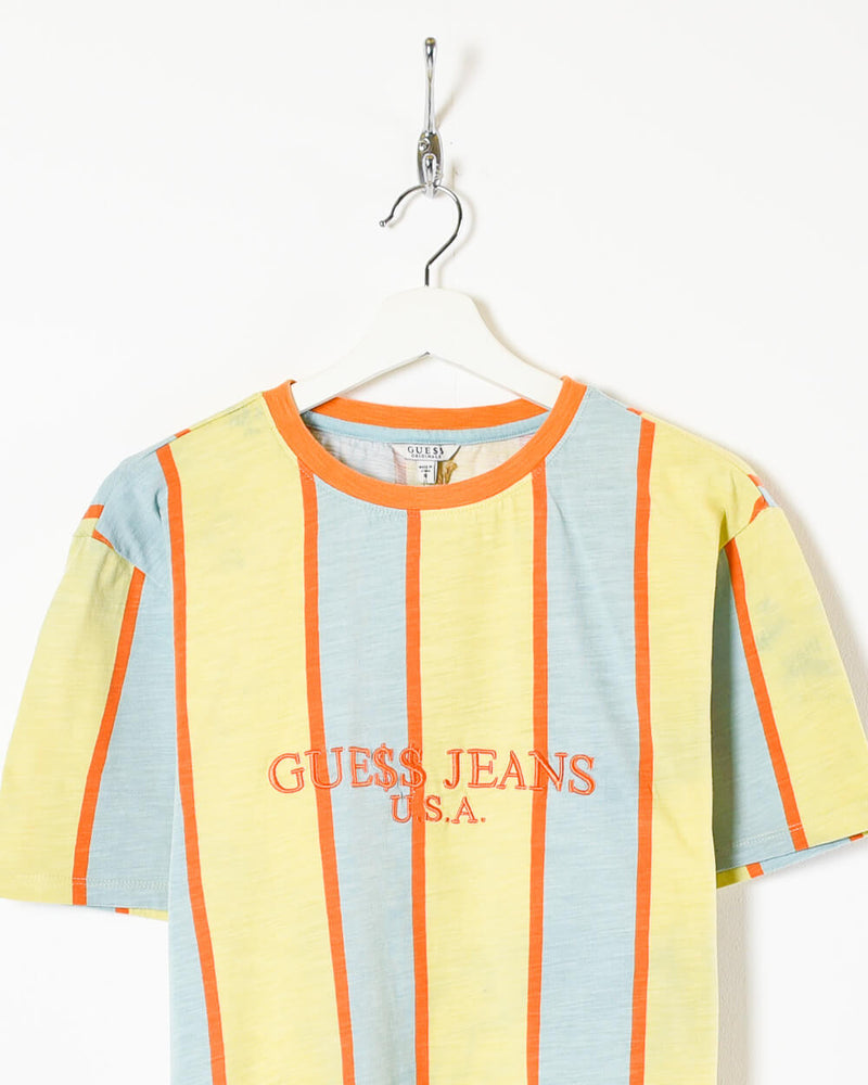 Guess Jeans x ASAP Rocky Green/Yellow Striped T Shirt Large