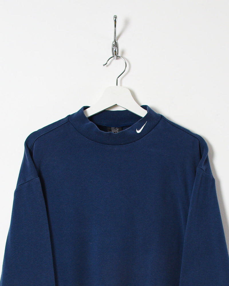 Navy Nike Golf Mock Neck Sweatshirt - Large