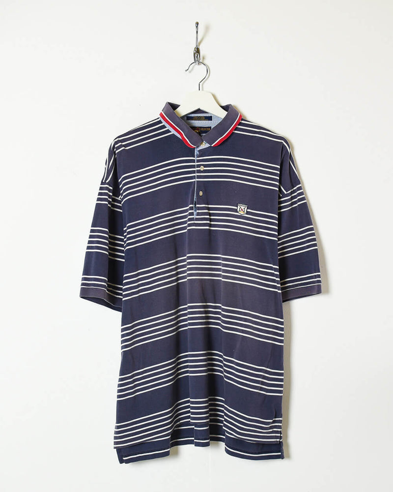 Vintage Cotton Striped Navy Tommy Hilfiger Golf Shirt - XX-Large– Domno Vintage