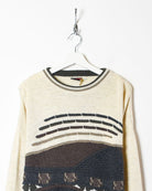 Neutral Alessandro Maguo Textured Patterned Knitted Sweatshirt - Large