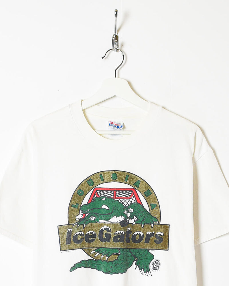 Vintage 90s Cotton White Hanes Louisiana Ice Gators T-Shirt - Large– Domno  Vintage