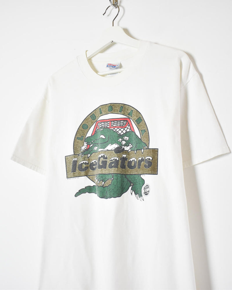 Vintage 90s Cotton White Hanes Louisiana Ice Gators T-Shirt - Large– Domno  Vintage