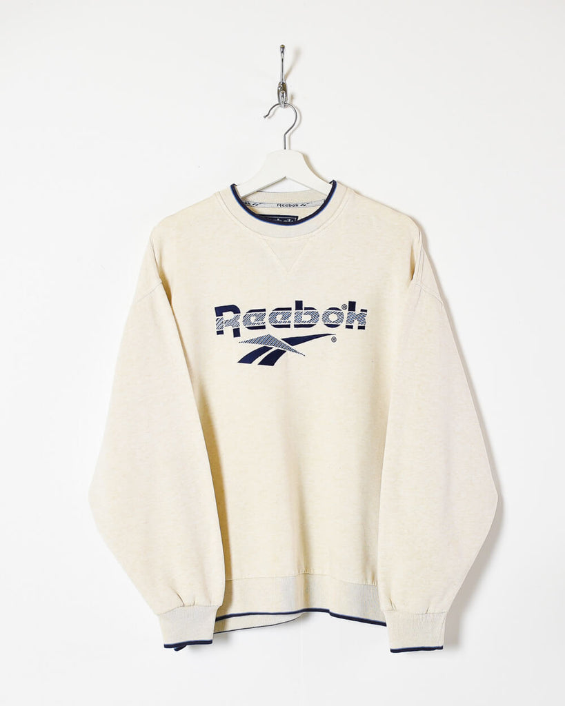 Ud Bedst Kirsebær Vintage 90s Cotton Mix Neutral Reebok Sweatshirt - X-Large– Domno Vintage