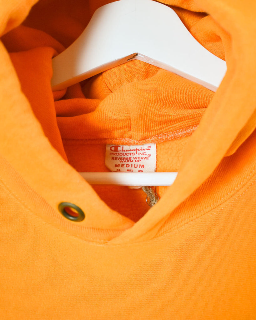 Vintage 10s+ Orange Champion Reverse Weave Hoodie - Small Cotton