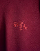 Maroon Yves Saint Laurent Knitted Collared Sweatshirt - X-Small
