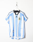 White Adidas Argentina 1998 World Cup Home Shirt - Small