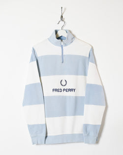 selv sød smag Udseende Vintage 00s Cotton Colour-Block Baby Fred Perry 1/4 Zip Sweatshirt -  Medium– Domno Vintage