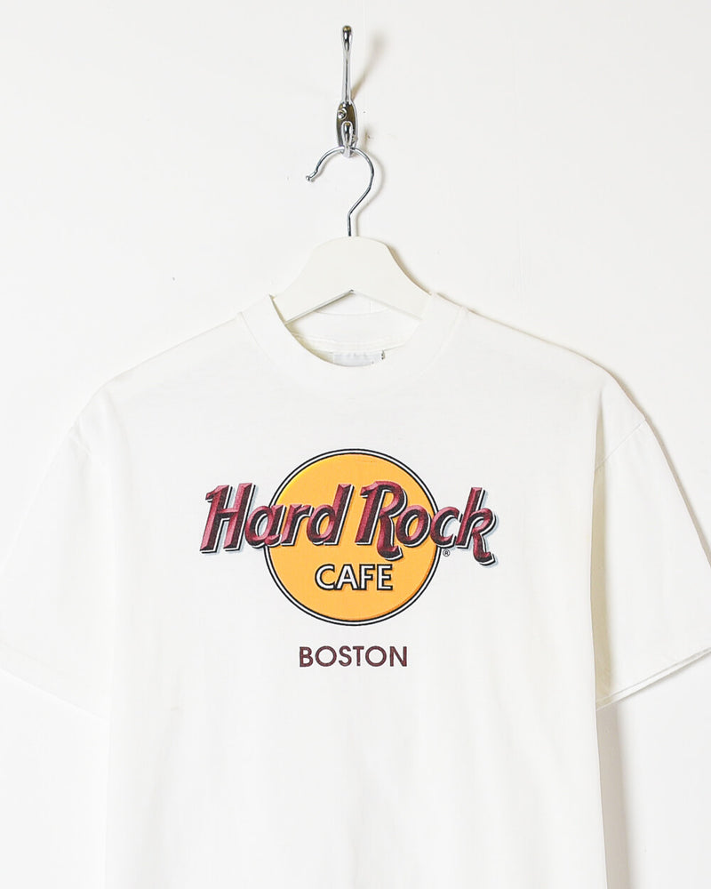 Vintage 90s Cotton White Hard Rock Café Boston T-Shirt - Medium