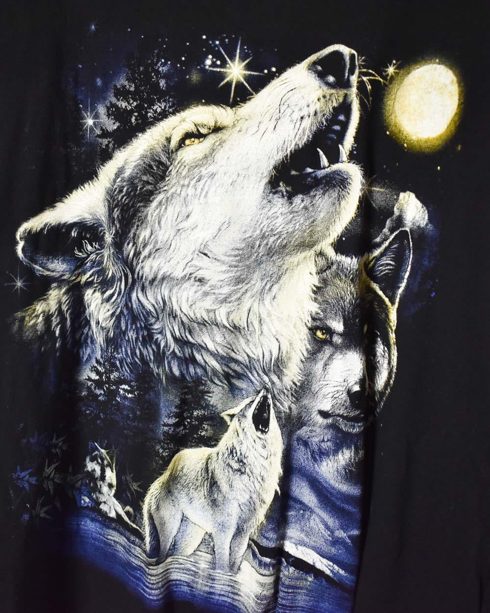 Black Metal Heaven Wolf Graphic T-Shirt - XX-Large