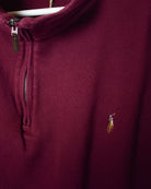 Maroon Polo Ralph Lauren 1/4 Zip Sweatshirt - XX-Large