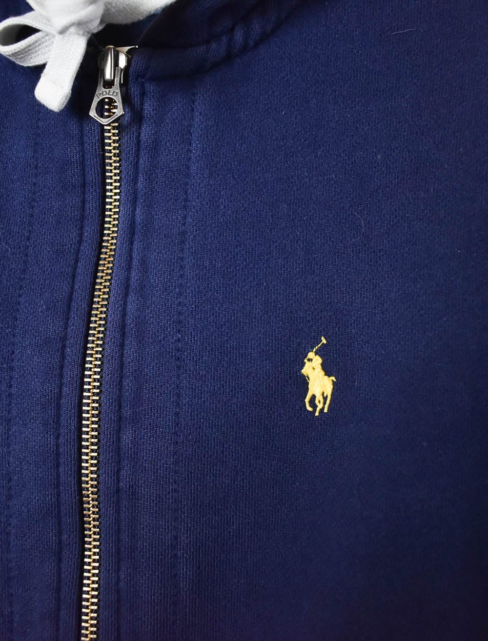 Navy Polo Ralph Lauren Zip-Through Hoodie - X-Small