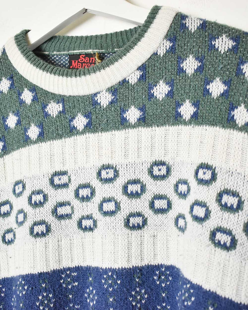 Neutral San Marco Patterned Knitted Sweatshirt - Small