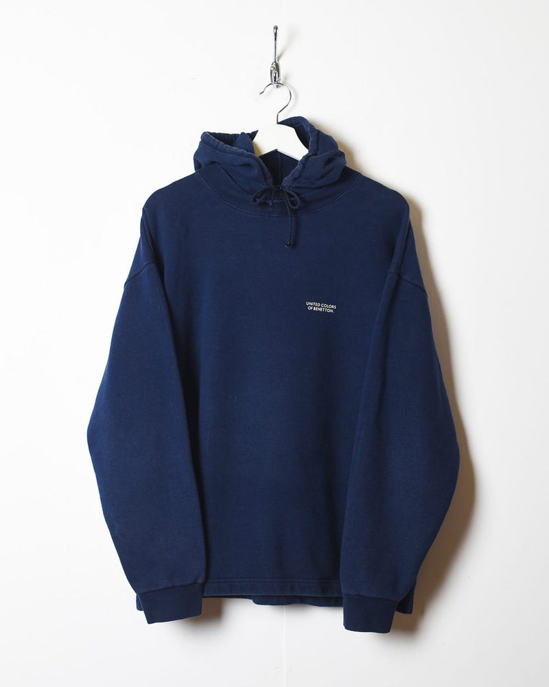 Navy United Colors Of Benetton Double Collar Hoodie - Large