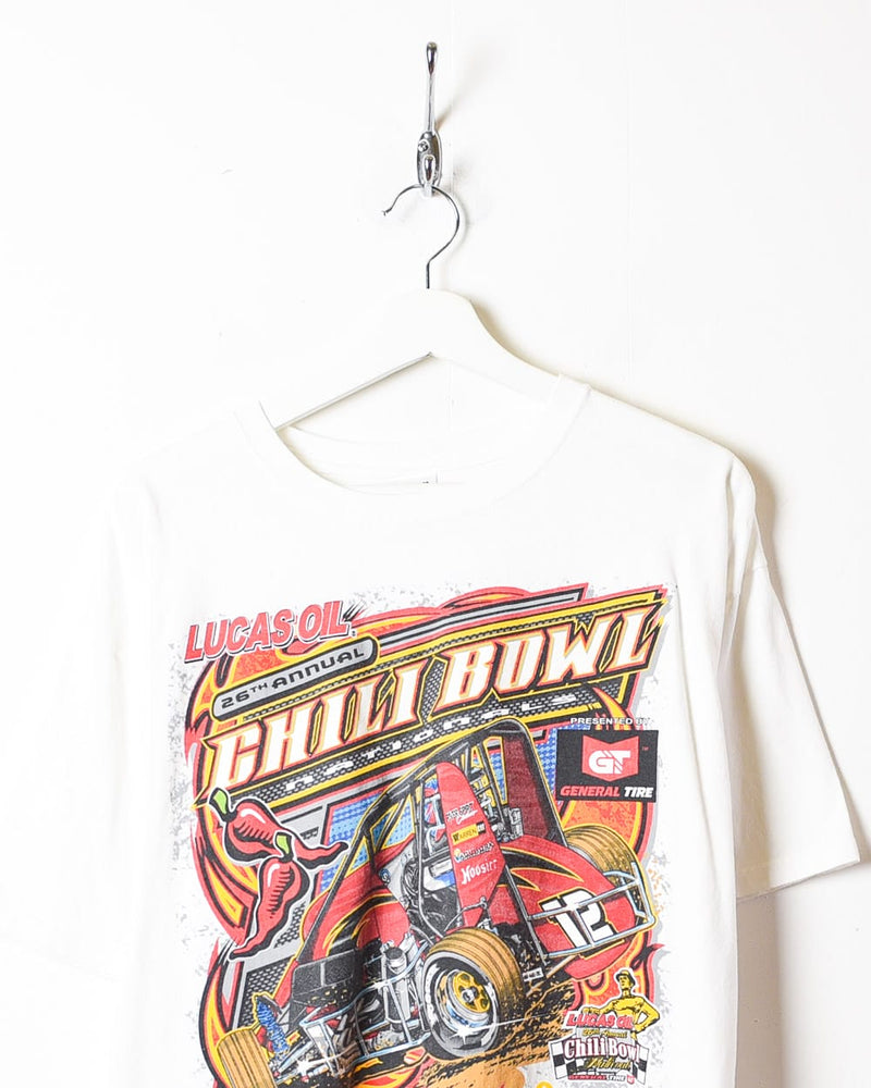 White 26th Annual Chili Bowl Nationals Racing T-Shirt - X-Large
