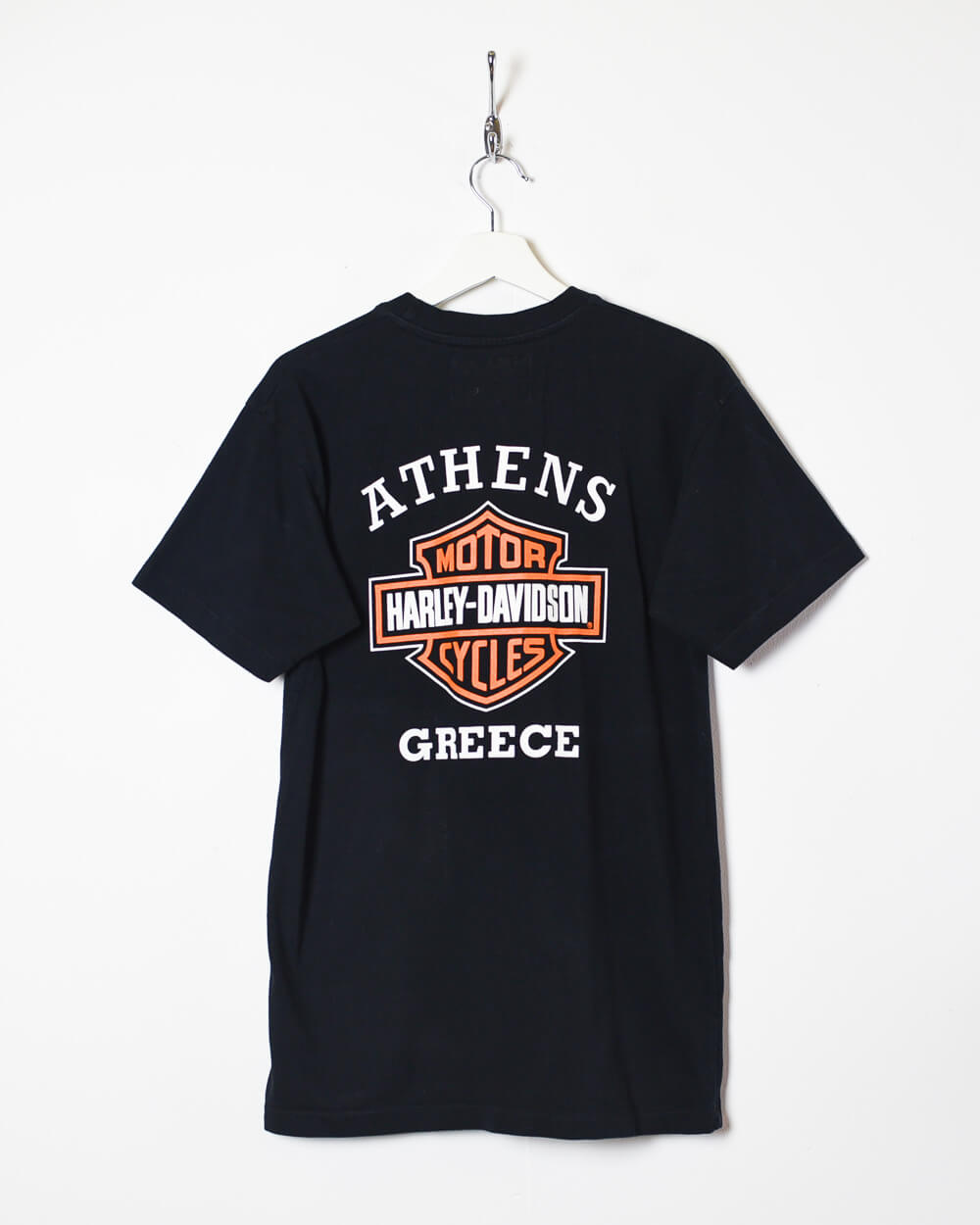 Black Harley Davidson Motorcycles Athens Greece T-Shirt - Medium
