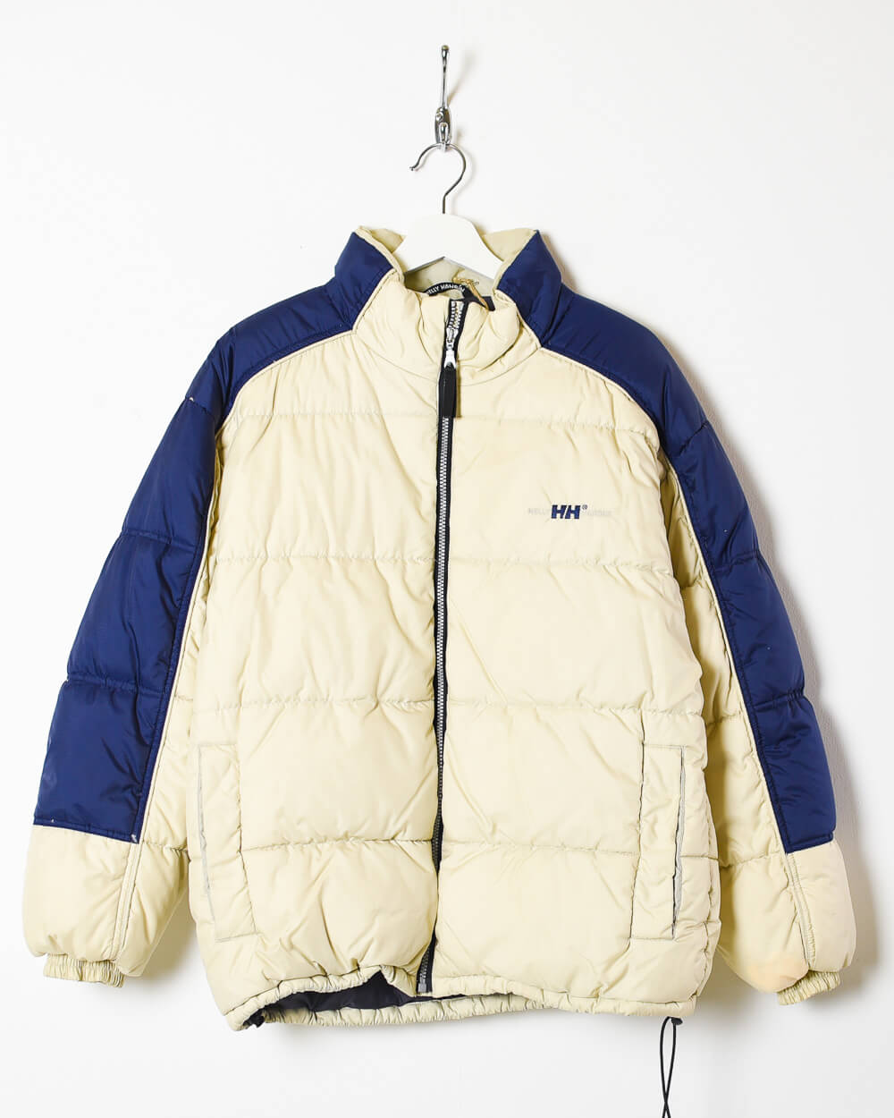 Vintage 00s Nylon Colour-Block Neutral Helly Hansen Down Puffer ...