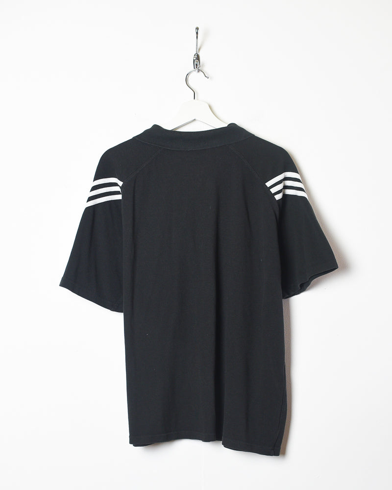 Black Adidas 1/4 Zip Polo Shirt - Medium