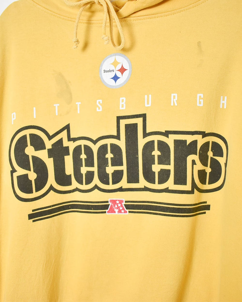 Vintage 00s Yellow Pittsburgh Steelers NFL Team Apperal Hoodie