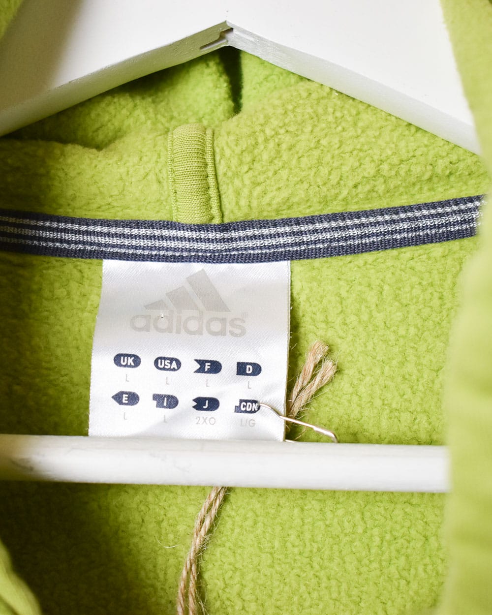 Green Adidas Zip-Through Hoodie - Medium
