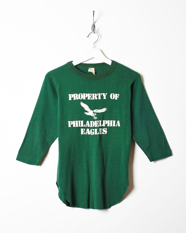 Green Champion Property Of Philadelphia Eagles Single Stitch Long Sleeved T-Shirt - Small Women's