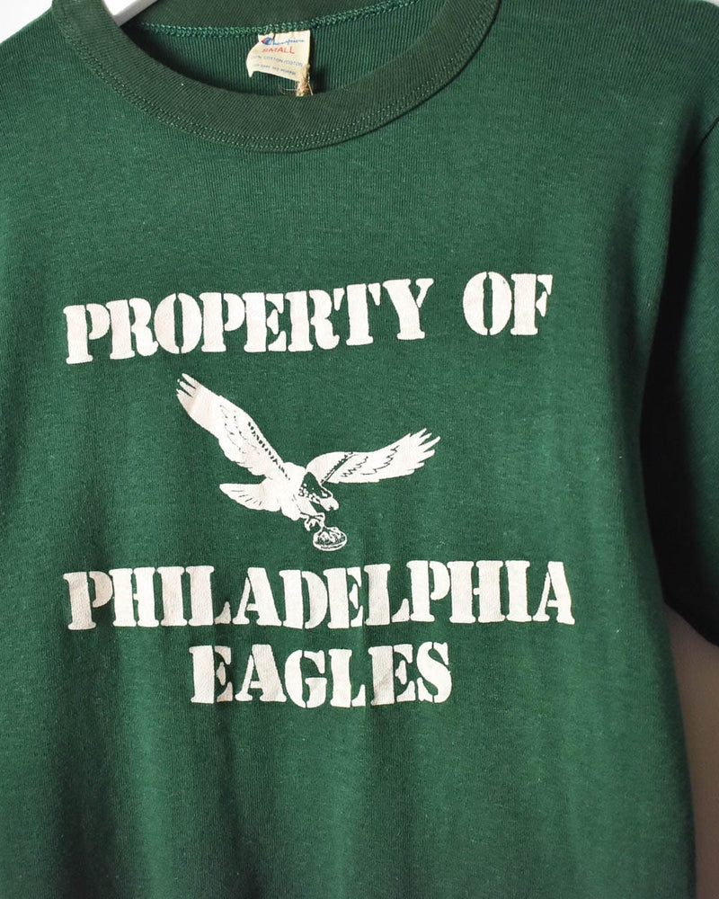 Vintage 80s Green Champion Property Of Philadelphia Eagles Single Stitch  Long Sleeved T-Shirt - Small Women's Cotton– Domno Vintage