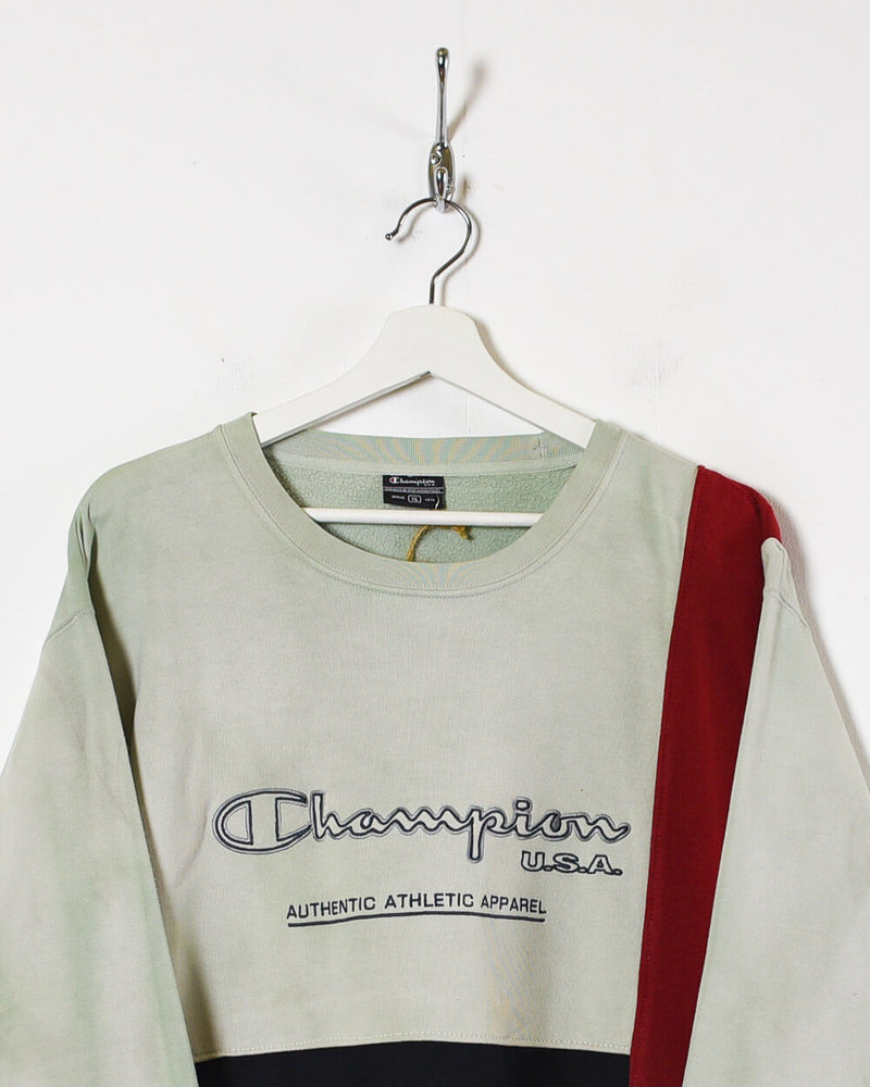 Klaar Samenwerking De onze Vintage 00s Neutral Champion USA Authentic Apparel Rework Sweatshirt -  Large Cotton– Domno Vintage