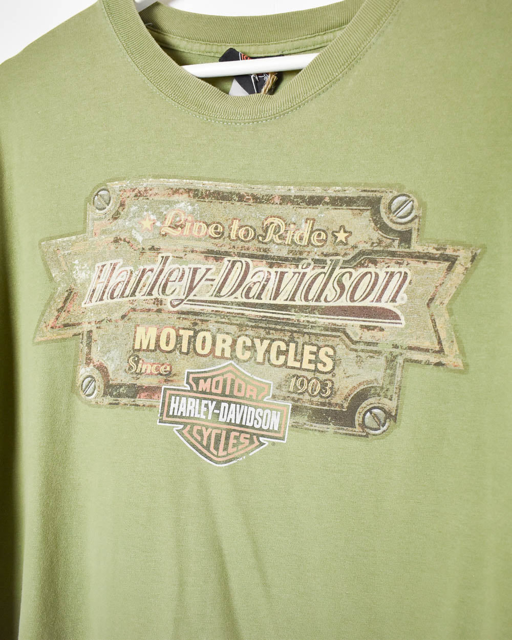 Green Harley Davidson Live To Ride T-Shirt - Large