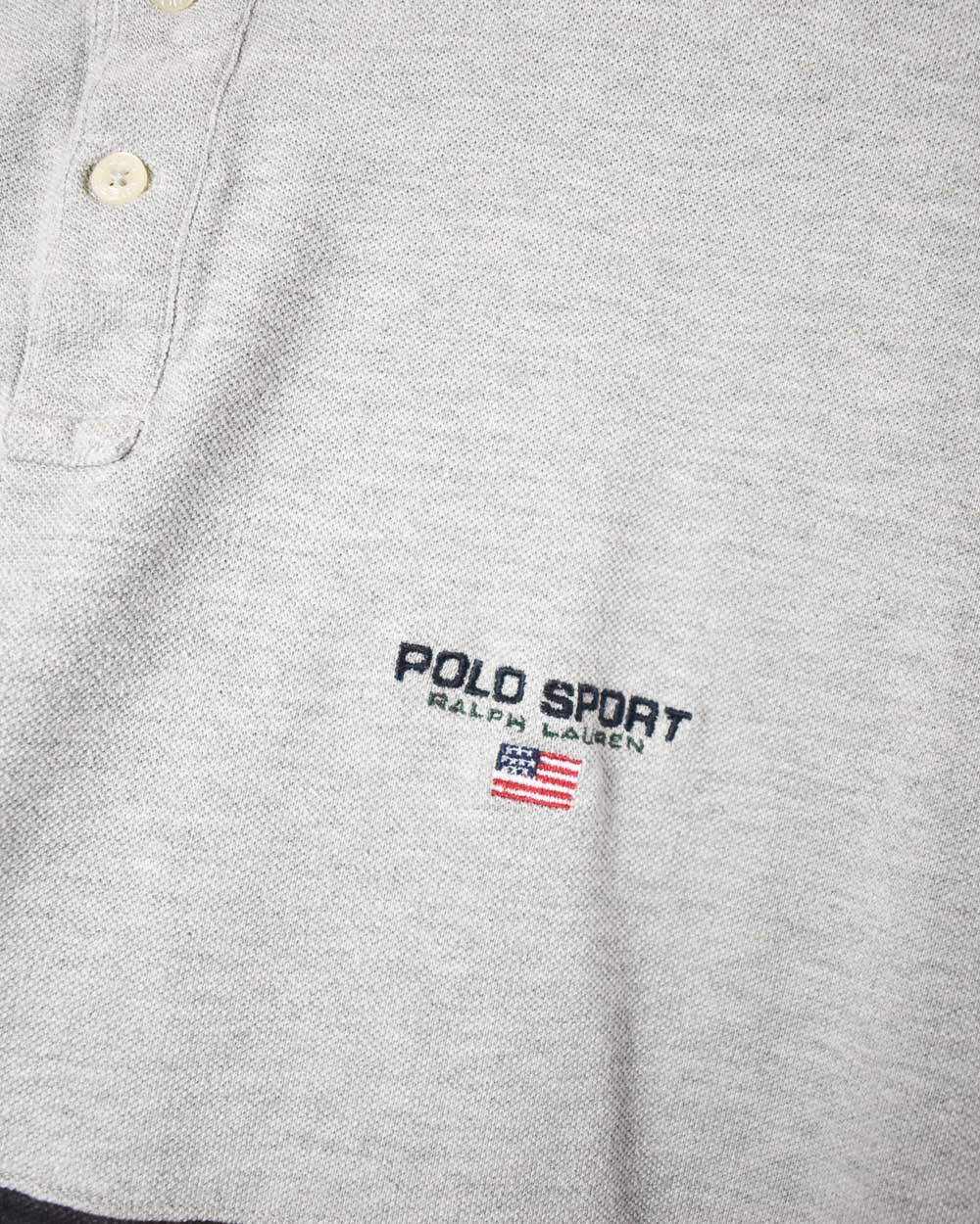 Stone Polo Sport Ralph Lauren Button Down T-Shirt - Medium