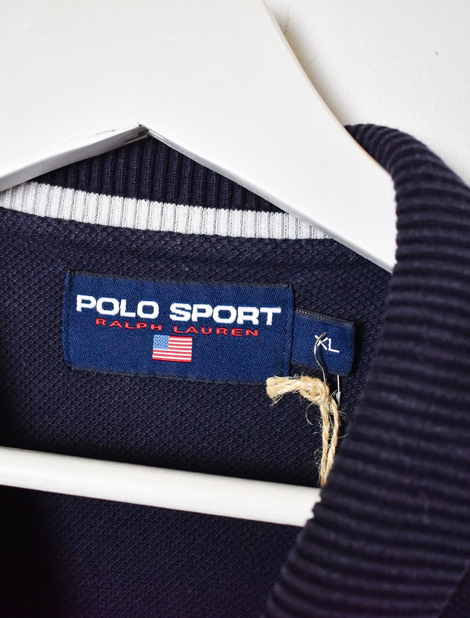 Navy Polo Sport Ralph Lauren Long Sleeved Polo Shirt - Oversized