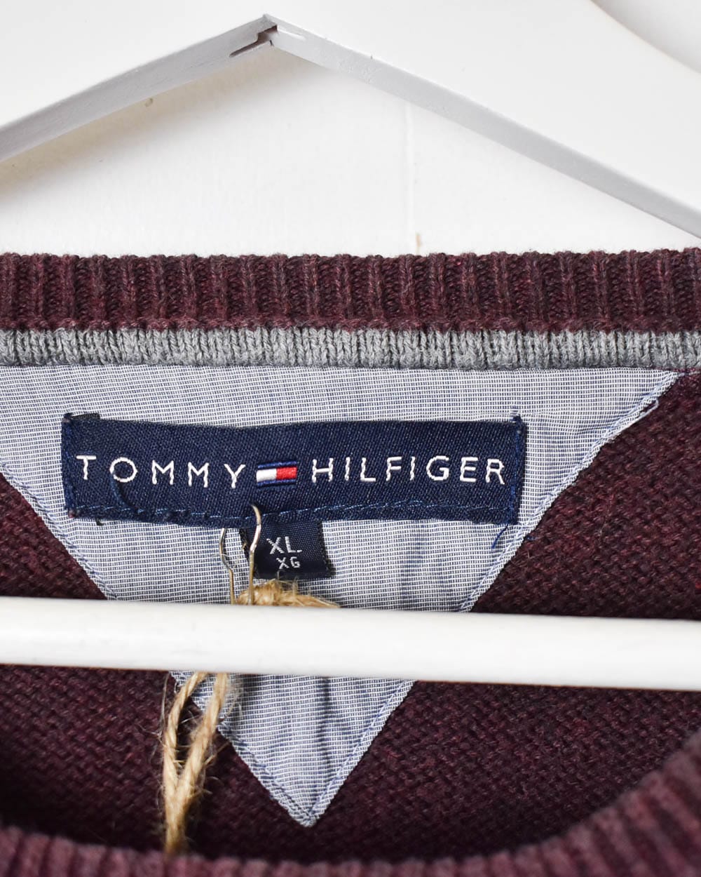 Maroon Tommy Hilfiger Knitted Sweatshirt - Large