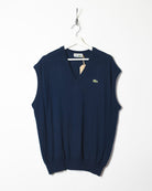 Navy Chemise Lacoste Knitted Sweater Vest - Large