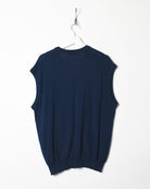 Navy Chemise Lacoste Knitted Sweater Vest - Large