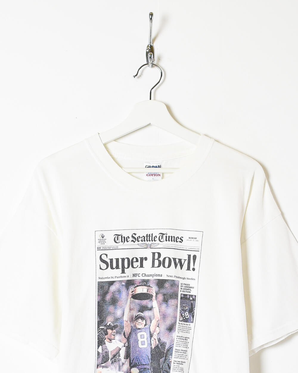 White The Seattle Times Super Bowl T-Shirt - X-Large