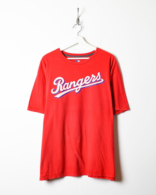 Vintage 90s MLB Starter Texas Rangers pin stripe Baseball Jersey size large