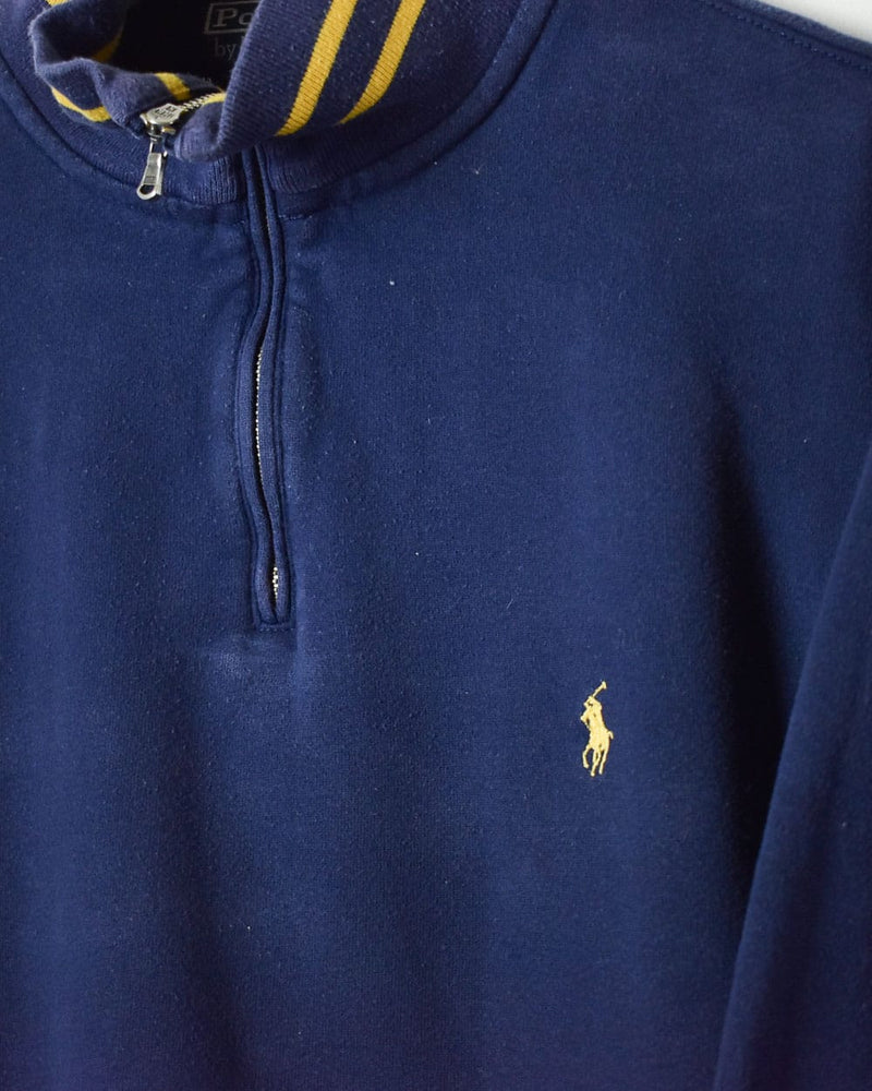 Navy Polo Ralph Lauren 1/4 Zip Sweatshirt - Medium