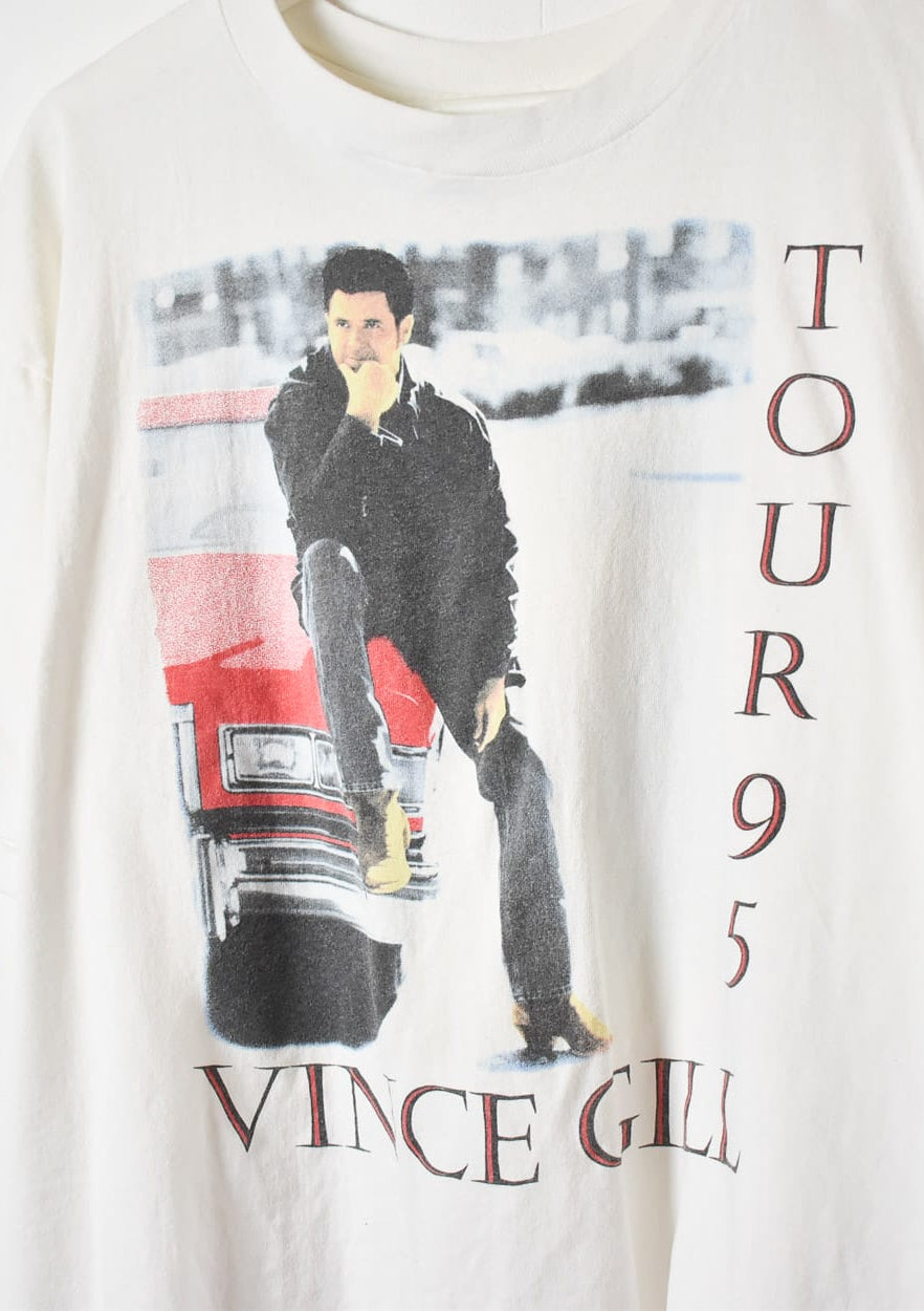 White Vince Gill Tour 1995 Single Stitch T-Shirt - Small