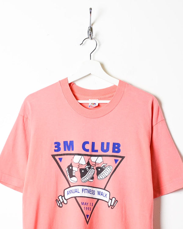 Pink 3m Club Annual Fitness Walk 1993 Single Stitch T-Shirt - Large